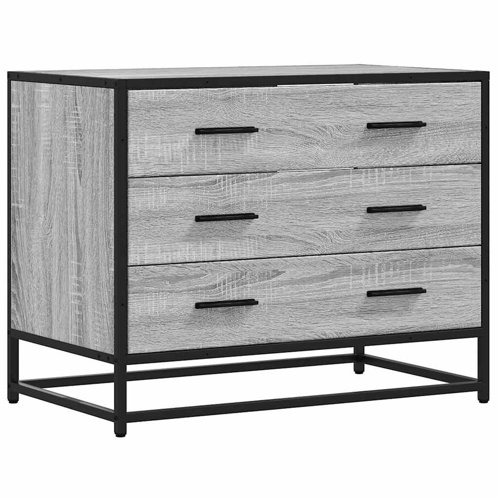 vidaXL Drawer Cabinet Grey Sonoma 70x41x56 cm Engineered Wood