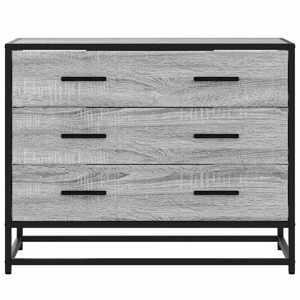 vidaXL Drawer Cabinet Grey Sonoma 70x41x56 cm Engineered Wood