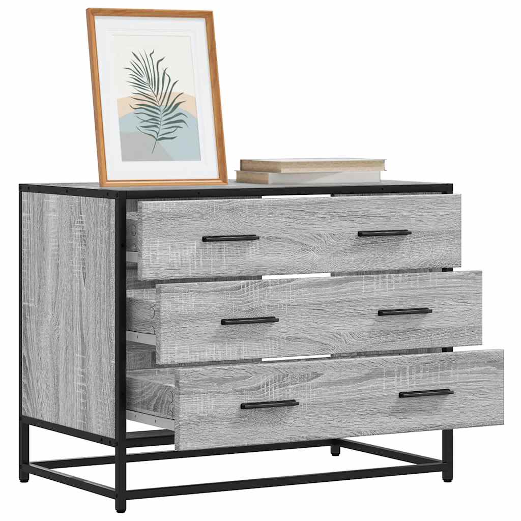 vidaXL Drawer Cabinet Grey Sonoma 70x41x56 cm Engineered Wood