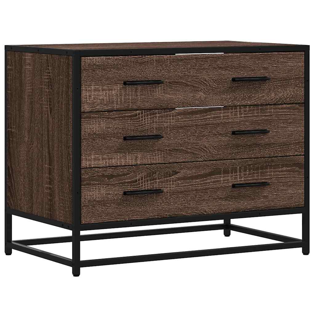 vidaXL Drawer Cabinet Brown Oak 70x41x56 cm Engineered Wood