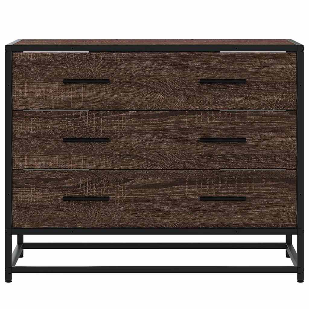 vidaXL Drawer Cabinet Brown Oak 70x41x56 cm Engineered Wood