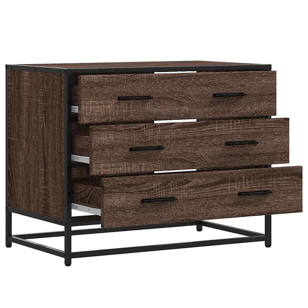 vidaXL Drawer Cabinet Brown Oak 70x41x56 cm Engineered Wood