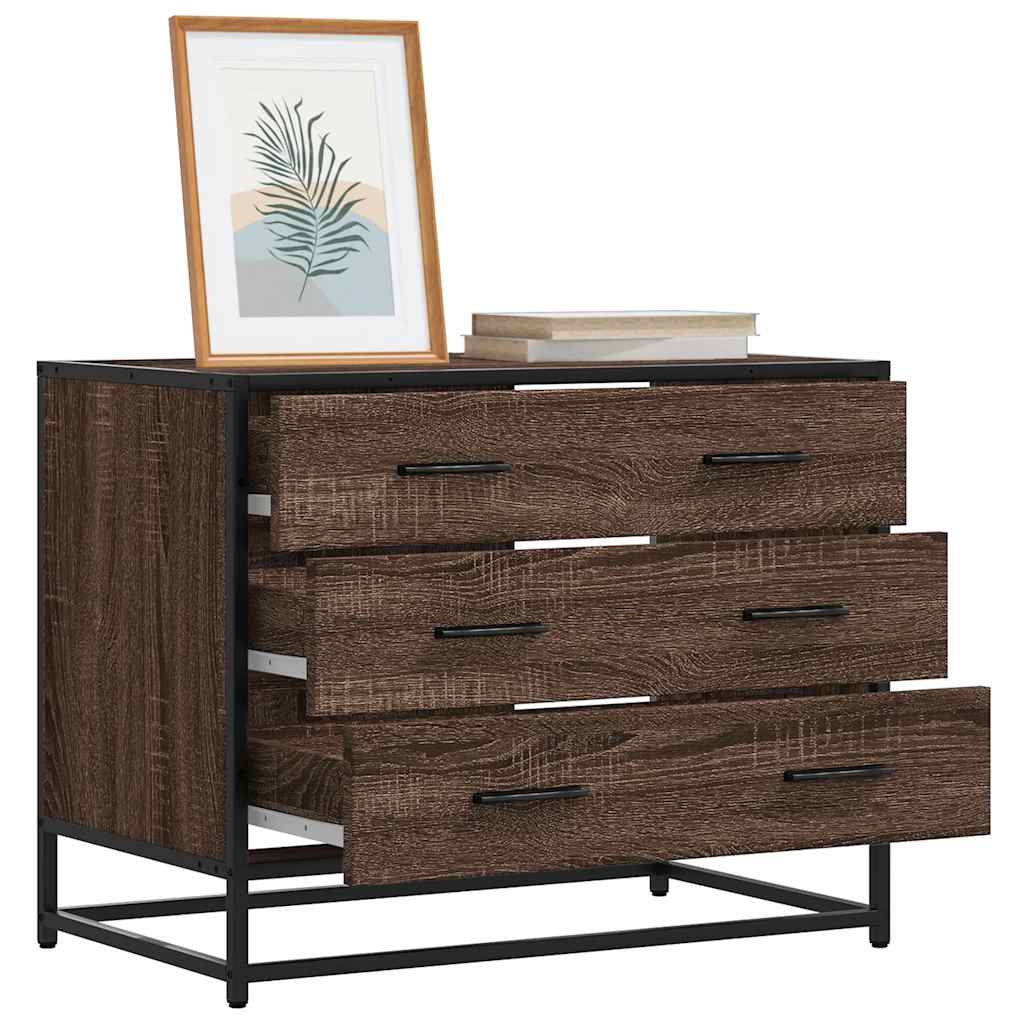 vidaXL Drawer Cabinet Brown Oak 70x41x56 cm Engineered Wood