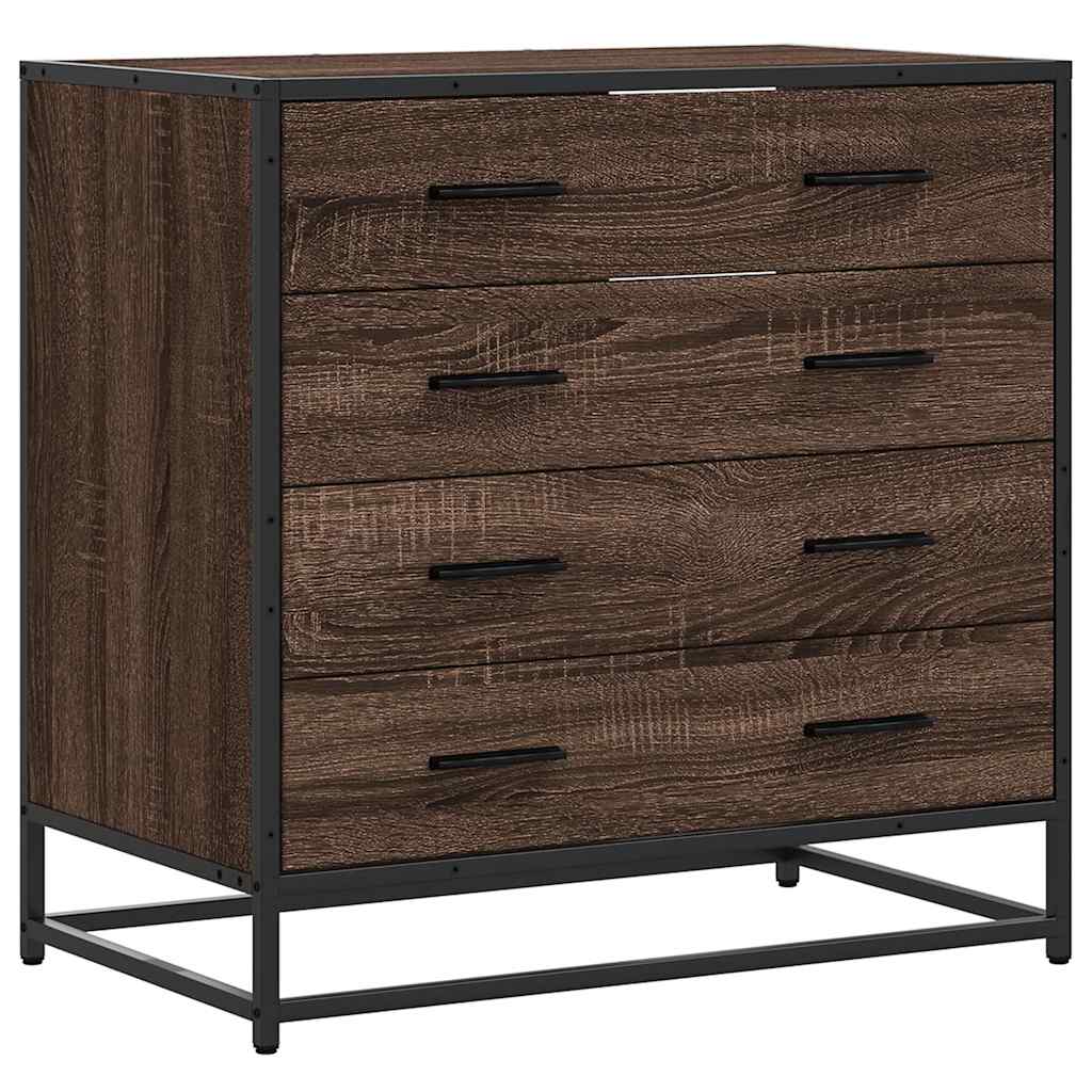 vidaXL Drawer Cabinet Brown Oak 70x41x70 cm Engineered Wood