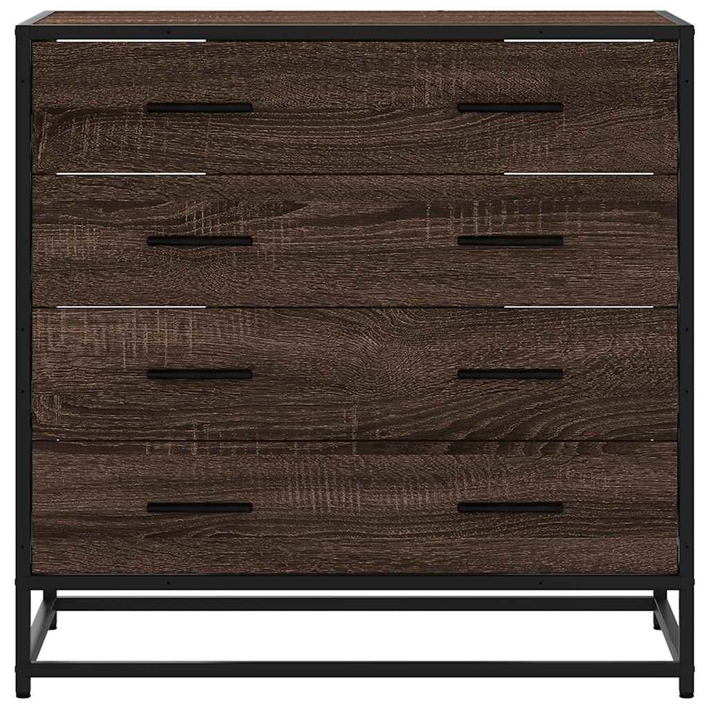 vidaXL Drawer Cabinet Brown Oak 70x41x70 cm Engineered Wood