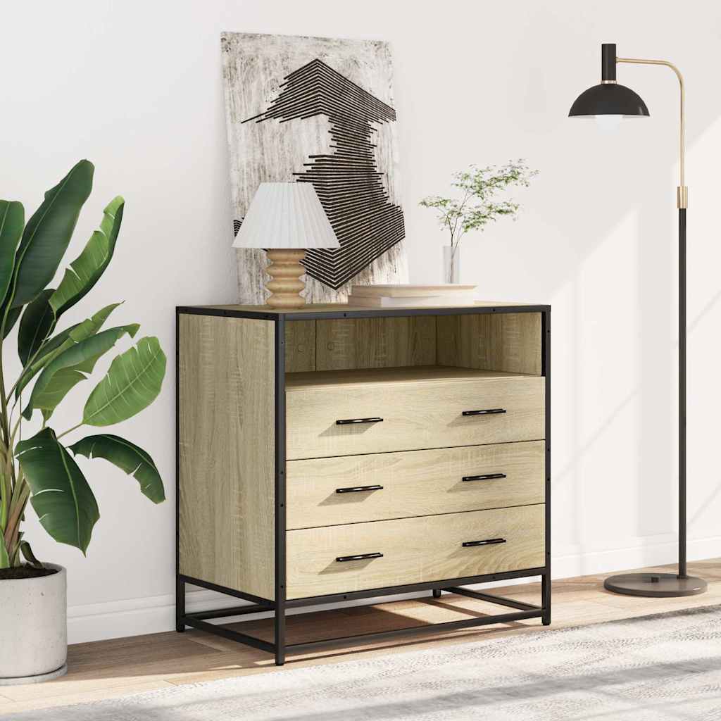 vidaXL Drawer Cabinet Sonoma Oak 70x41x70 cm Engineered Wood