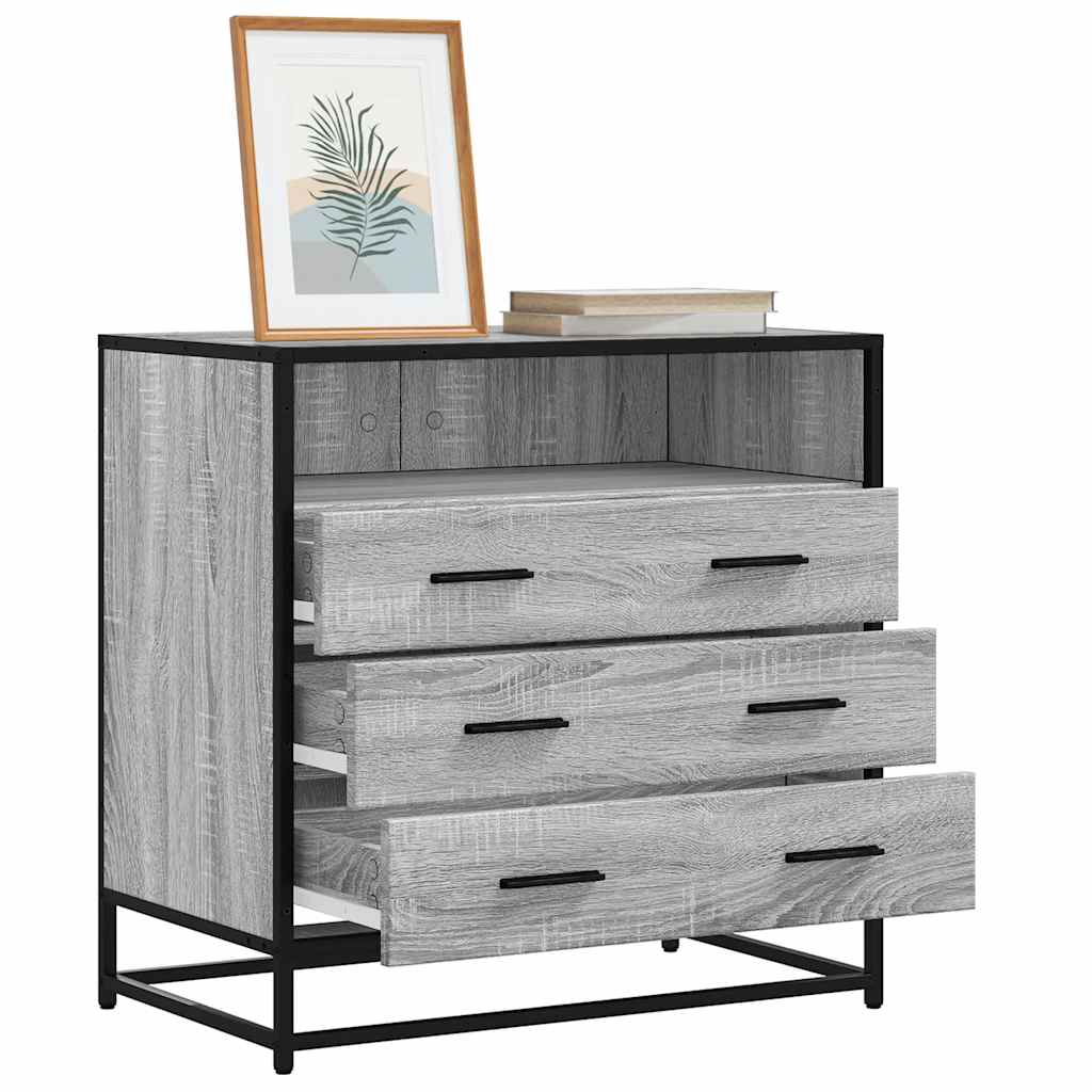 vidaXL Drawer Cabinet Grey Sonoma 70x41x70 cm Engineered Wood