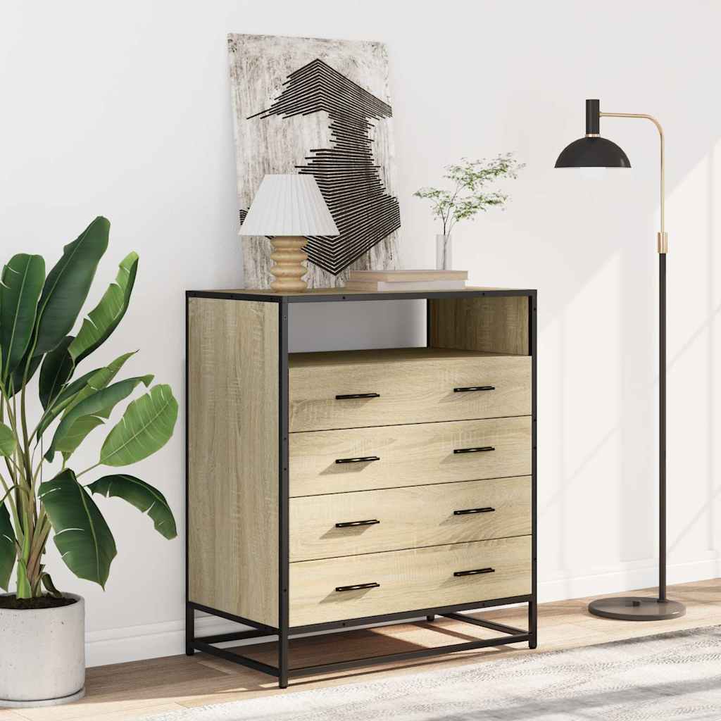 vidaXL Drawer Cabinet Sonoma Oak 70x41x83.5 cm Engineered Wood