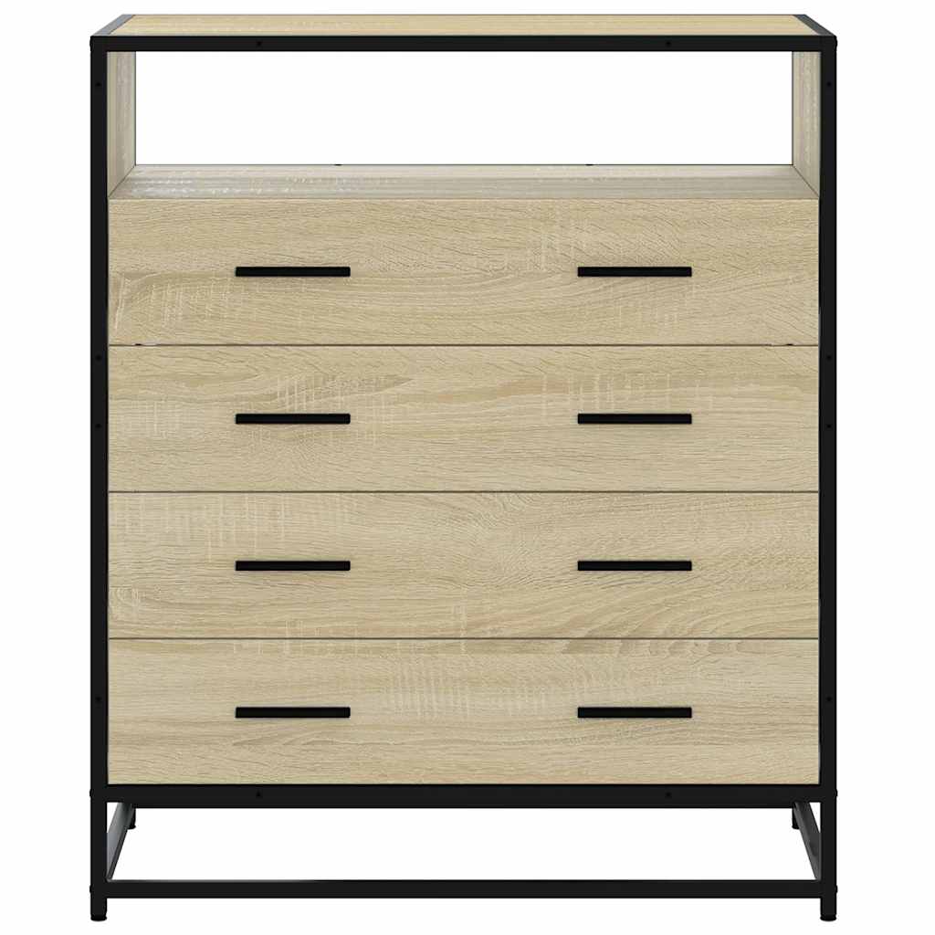 vidaXL Drawer Cabinet Sonoma Oak 70x41x83.5 cm Engineered Wood