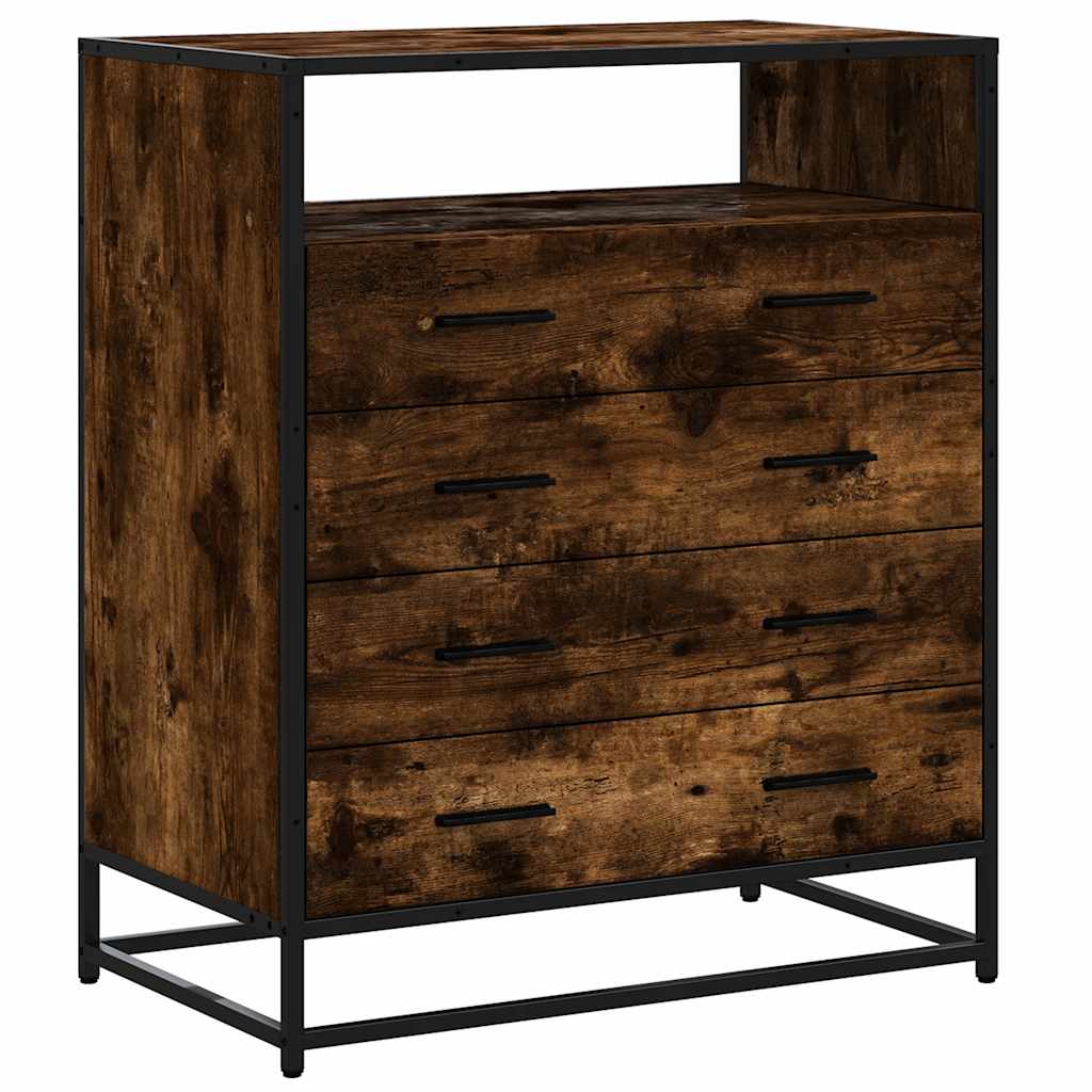 vidaXL Drawer Cabinet Smoked Oak 70x41x83.5 cm Engineered Wood