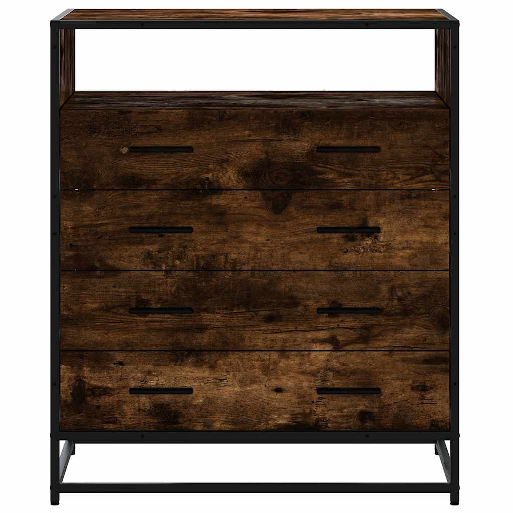 vidaXL Drawer Cabinet Smoked Oak 70x41x83.5 cm Engineered Wood