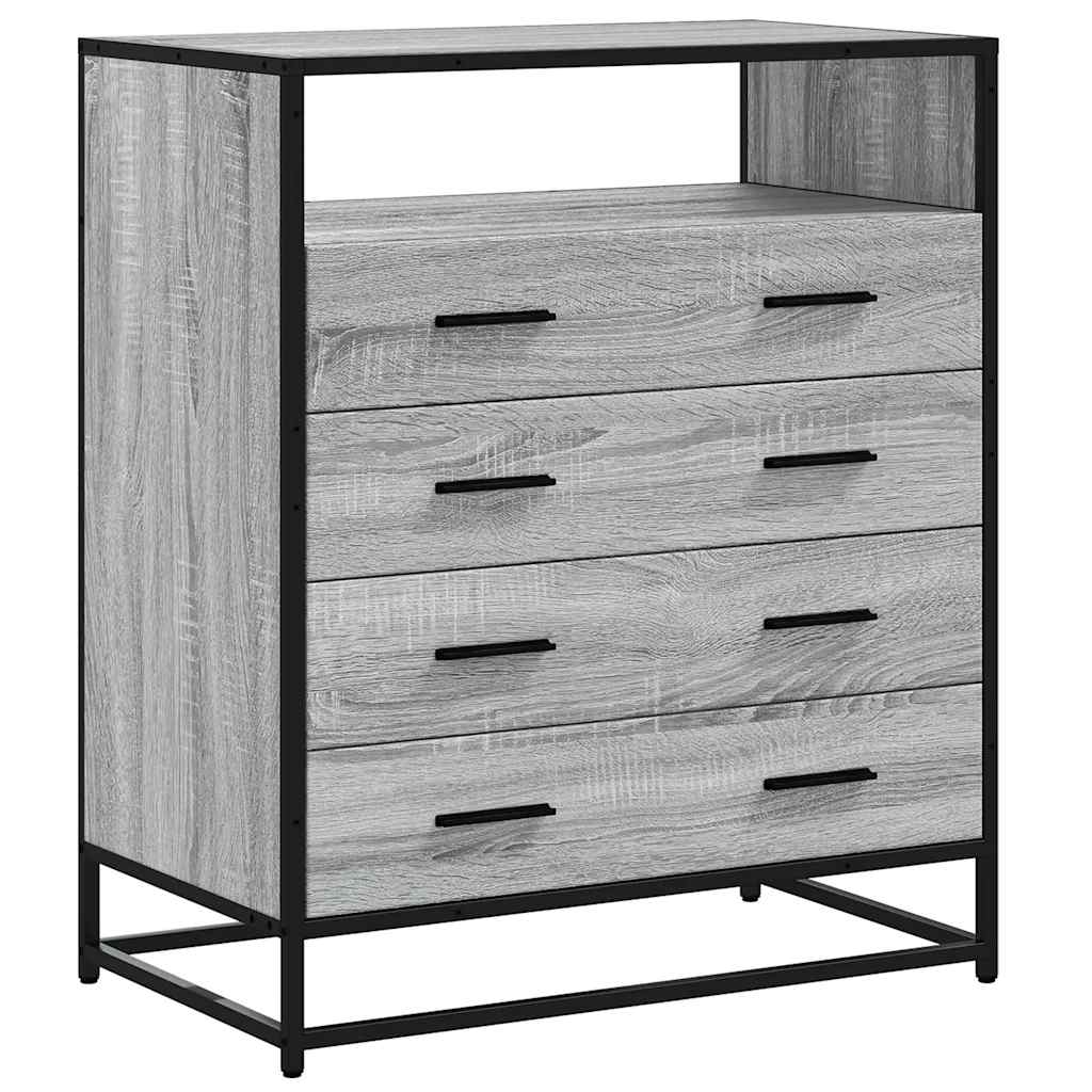 vidaXL Drawer Cabinet Grey Sonoma 70x41x83.5 cm Engineered Wood
