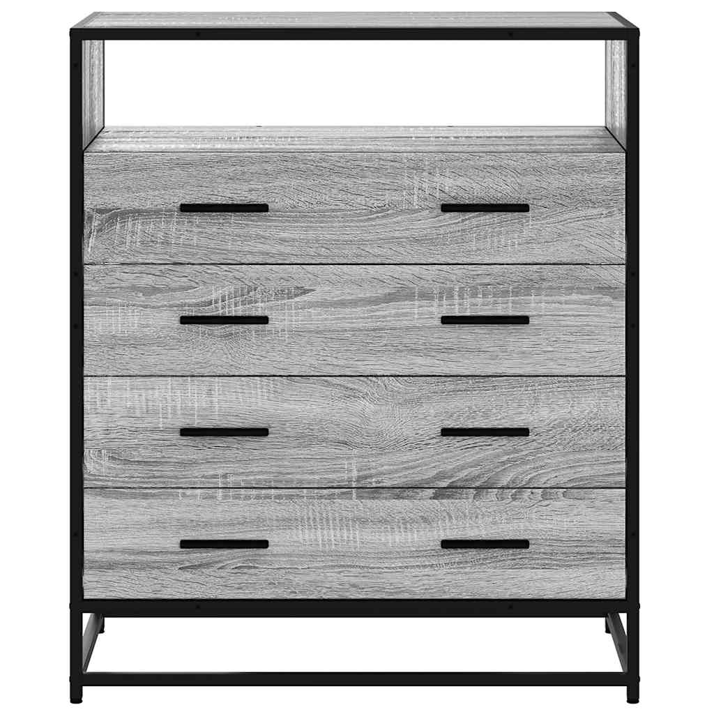 vidaXL Drawer Cabinet Grey Sonoma 70x41x83.5 cm Engineered Wood
