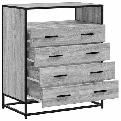 vidaXL Drawer Cabinet Grey Sonoma 70x41x83.5 cm Engineered Wood