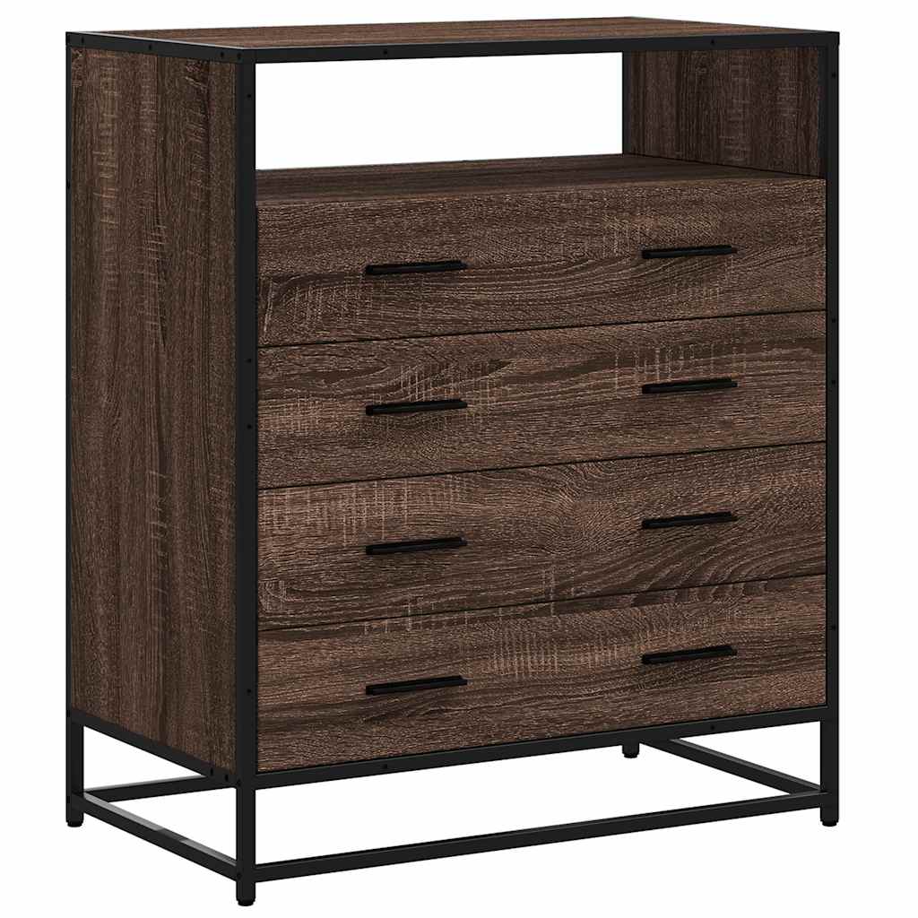 vidaXL Drawer Cabinet Brown Oak 70x41x83,5 cm Engineered Wood