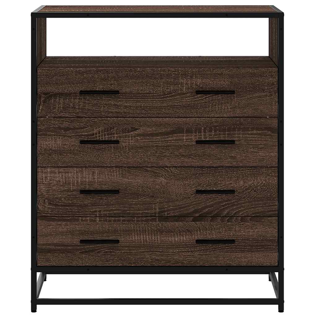 vidaXL Drawer Cabinet Brown Oak 70x41x83,5 cm Engineered Wood