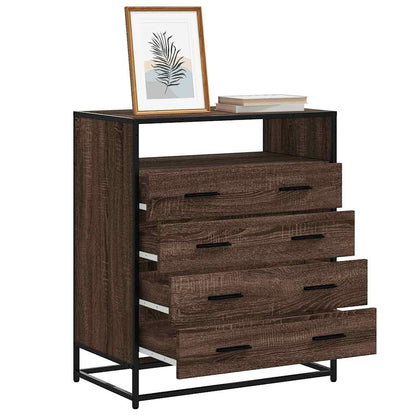 vidaXL Drawer Cabinet Brown Oak 70x41x83,5 cm Engineered Wood