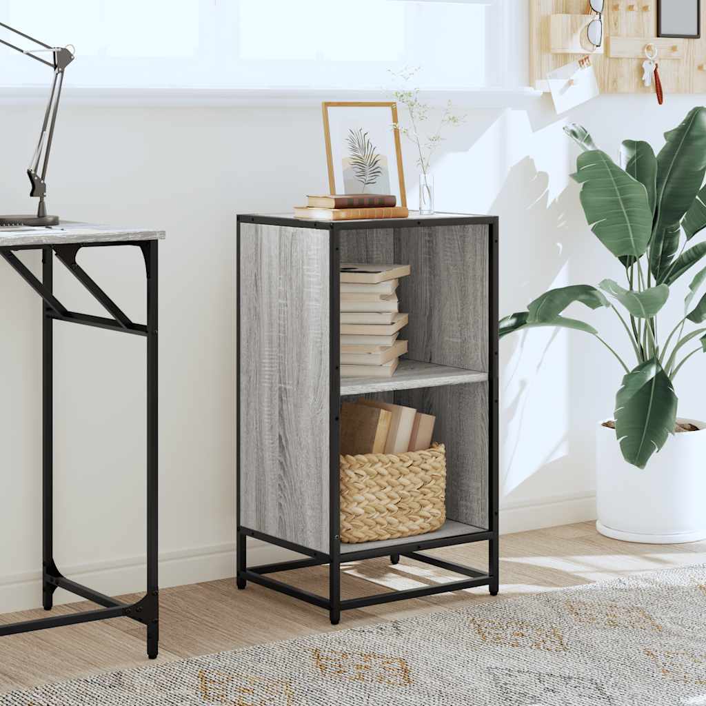 vidaXL Book Cabinet Grey Sonoma 40x35x76 cm Engineered Wood