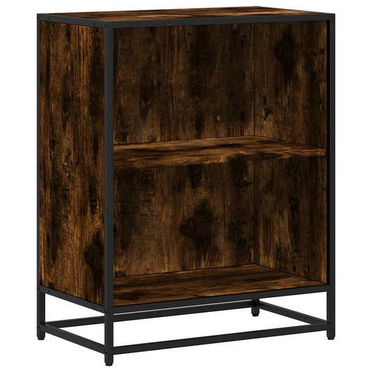 vidaXL Book Cabinet Smoked Oak 60x35x76 cm Engineered Wood