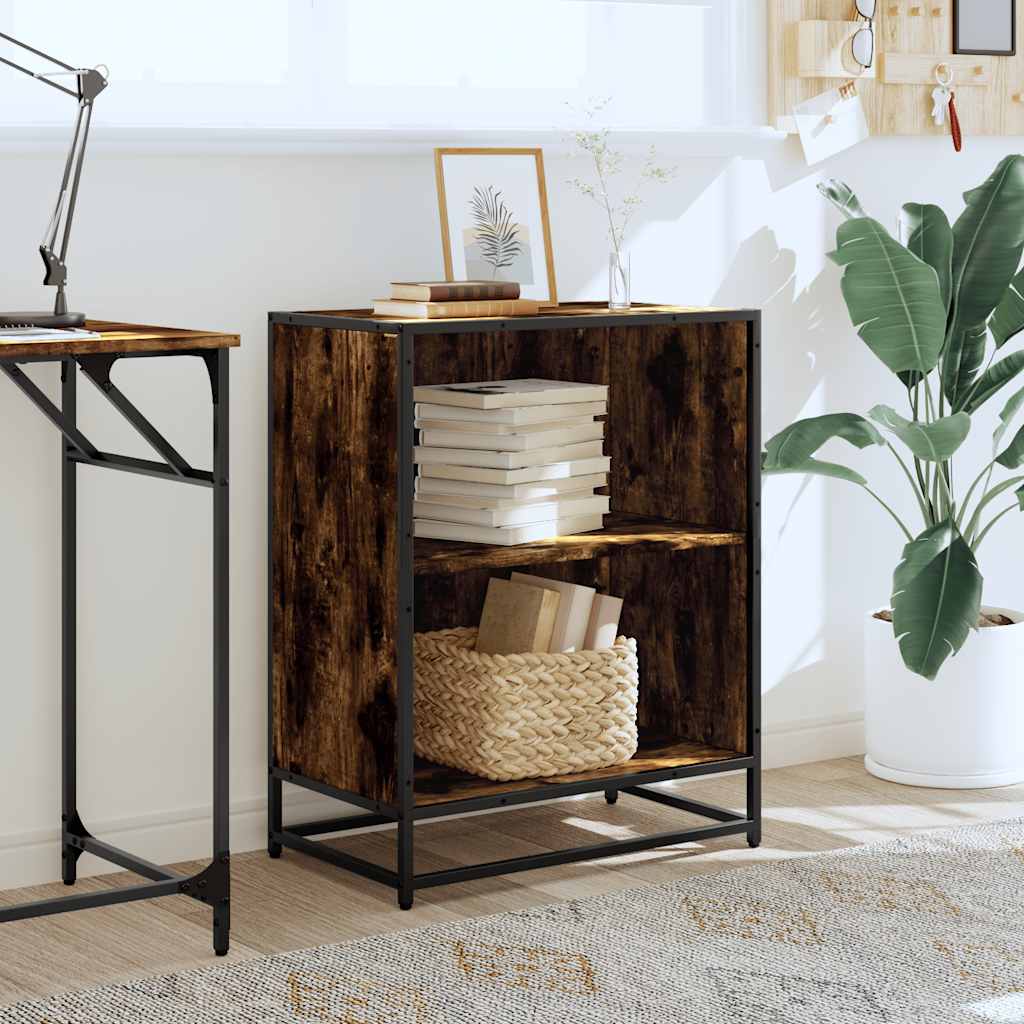 vidaXL Book Cabinet Smoked Oak 60x35x76 cm Engineered Wood