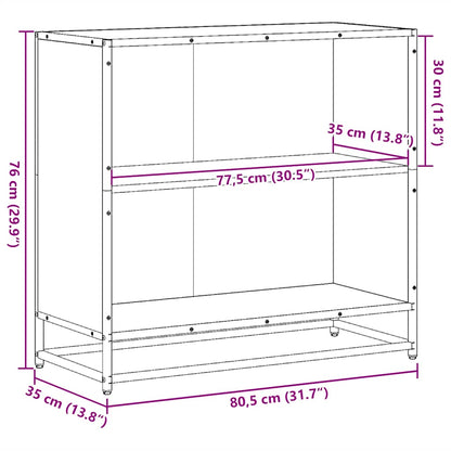 vidaXL Book Cabinet Black 80.5x35x76 cm Engineered Wood