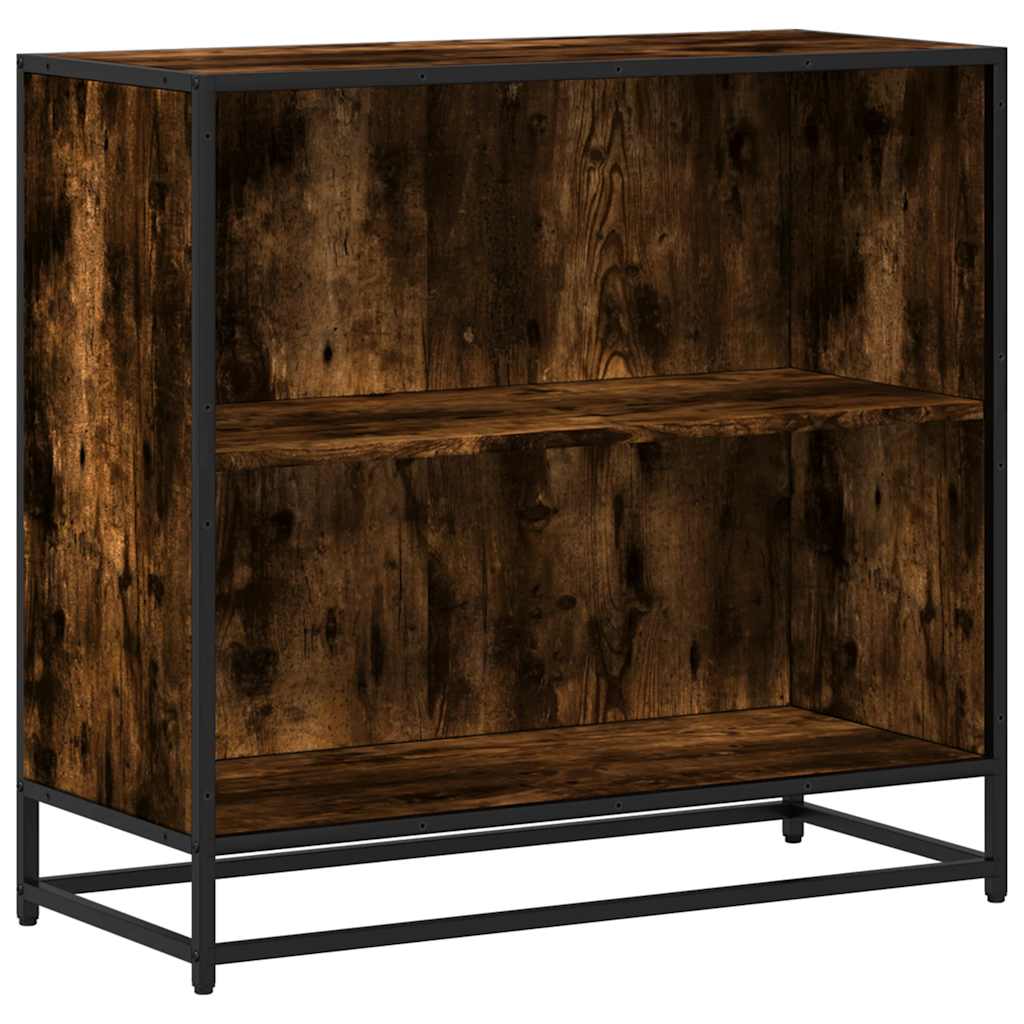 vidaXL Book Cabinet Smoked Oak 80.5x35x76 cm Engineered Wood