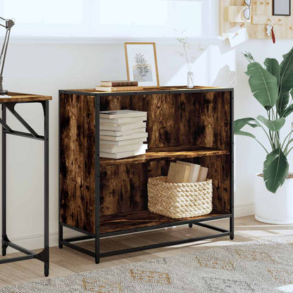 vidaXL Book Cabinet Smoked Oak 80.5x35x76 cm Engineered Wood