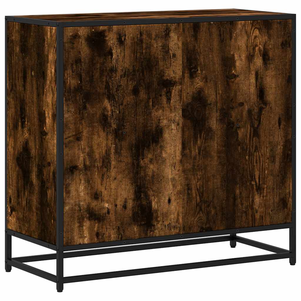 vidaXL Book Cabinet Smoked Oak 80.5x35x76 cm Engineered Wood