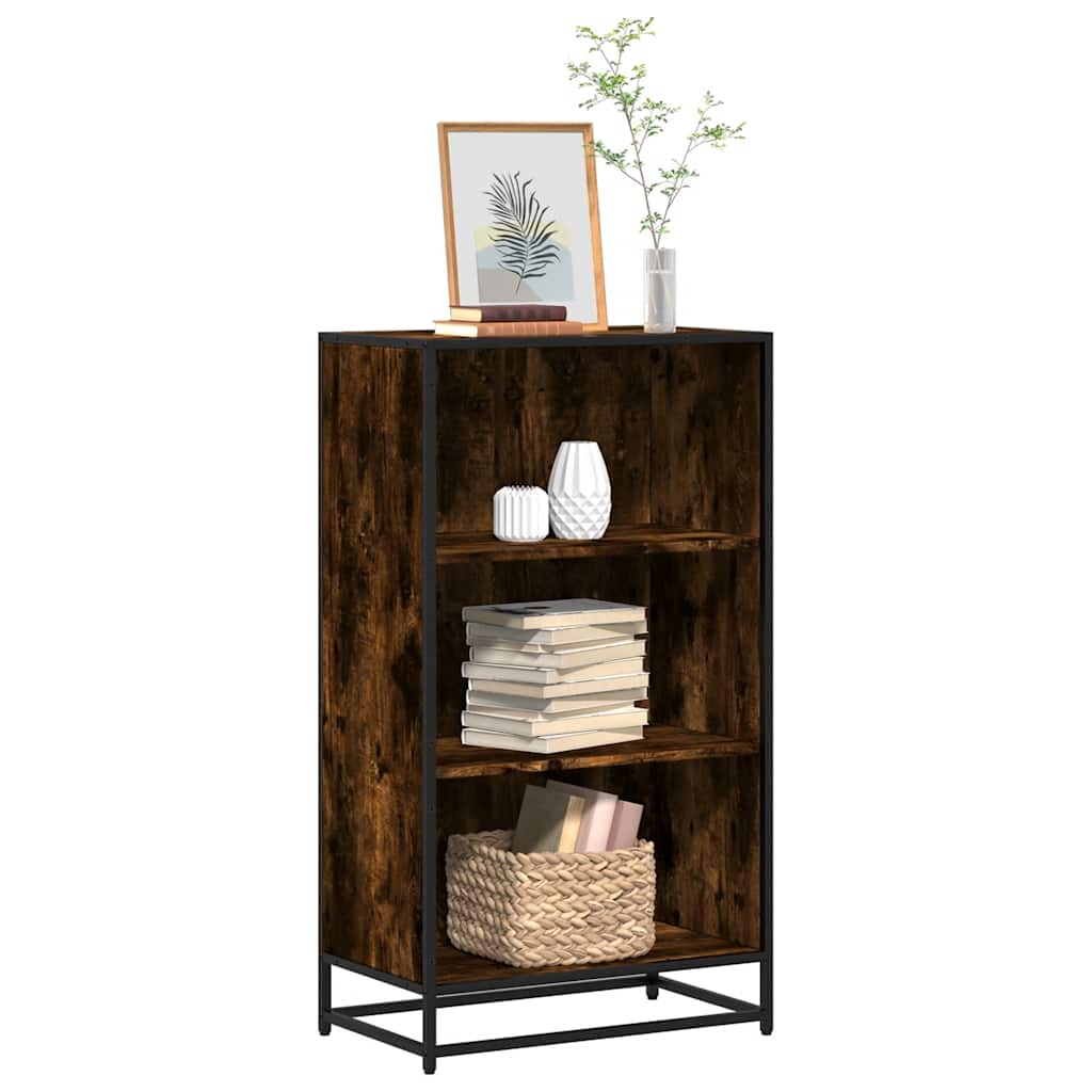 vidaXL Book Cabinet Smoked Oak 60x35x107.5 cm Engineered Wood