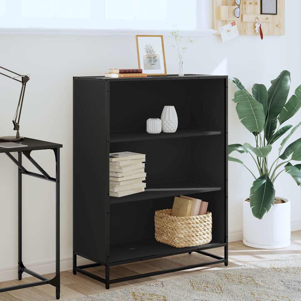 vidaXL Book Cabinet Black 80.5x35x107.5 cm Engineered Wood