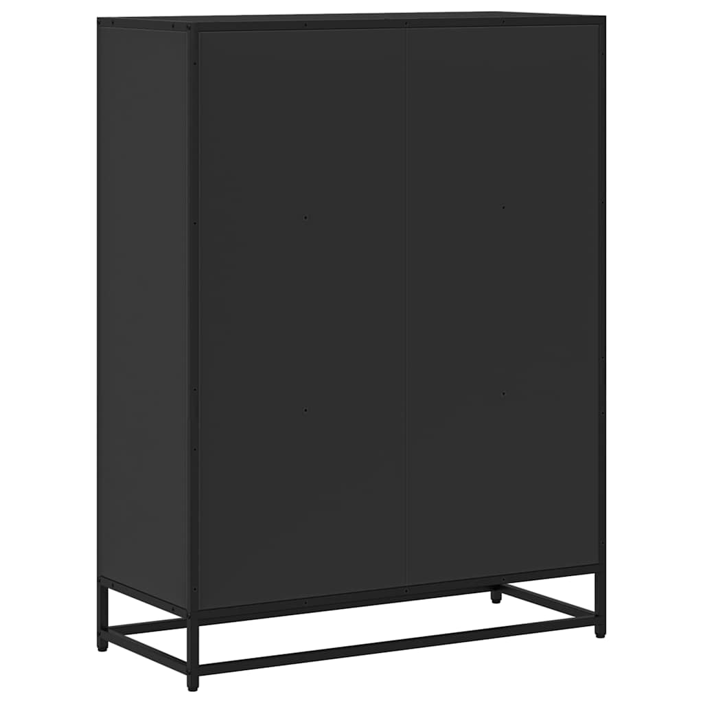vidaXL Book Cabinet Black 80.5x35x107.5 cm Engineered Wood