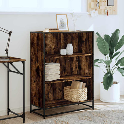 vidaXL Book Cabinet Smoked Oak 80.5x35x107.5 cm Engineered Wood