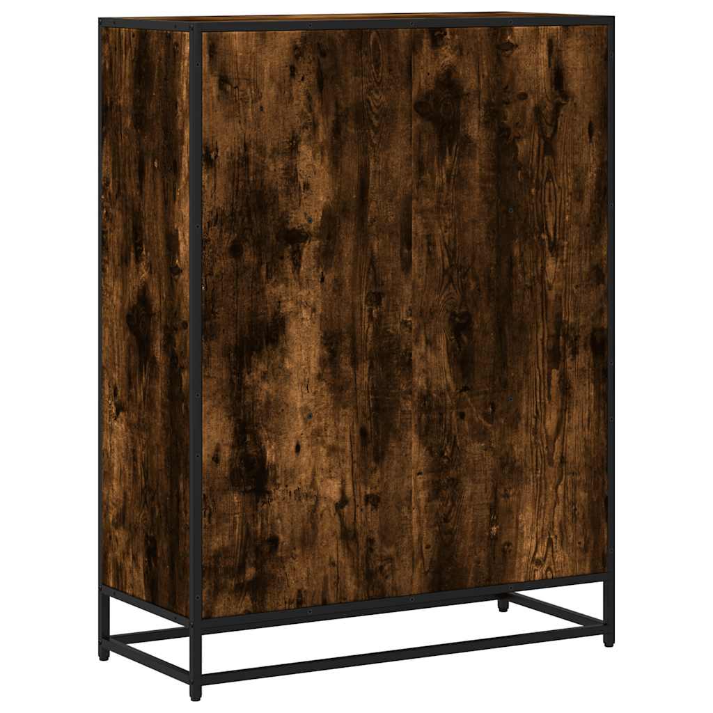 vidaXL Book Cabinet Smoked Oak 80.5x35x107.5 cm Engineered Wood