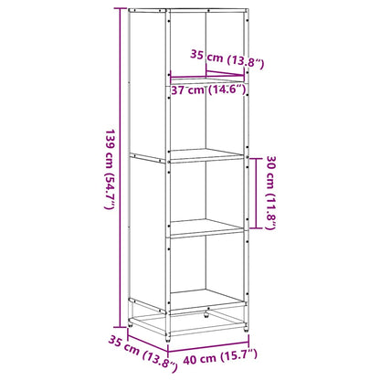 vidaXL Book Cabinet Black 40x35x139 cm Engineered Wood