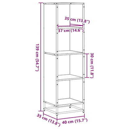 vidaXL Book Cabinet Black 40x35x139 cm Engineered Wood
