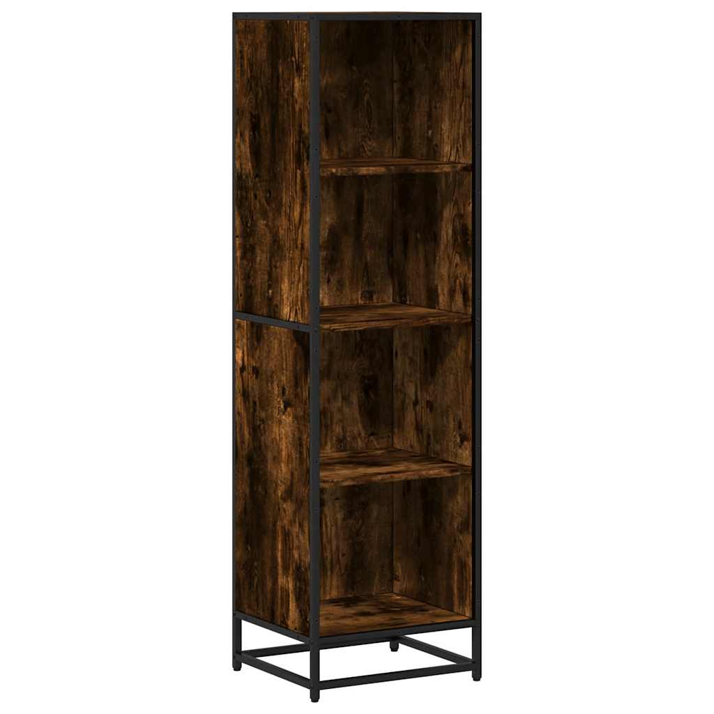 vidaXL Book Cabinet Smoked Oak 40x35x139 cm Engineered Wood