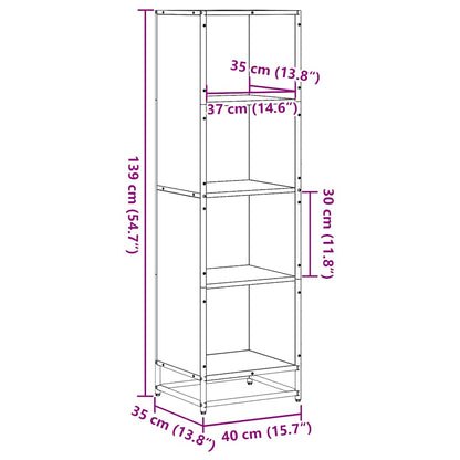 vidaXL Book Cabinet Smoked Oak 40x35x139 cm Engineered Wood