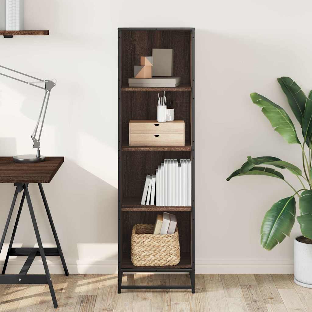 vidaXL Book Cabinet Brown Oak 40x35x139 cm Engineered Wood