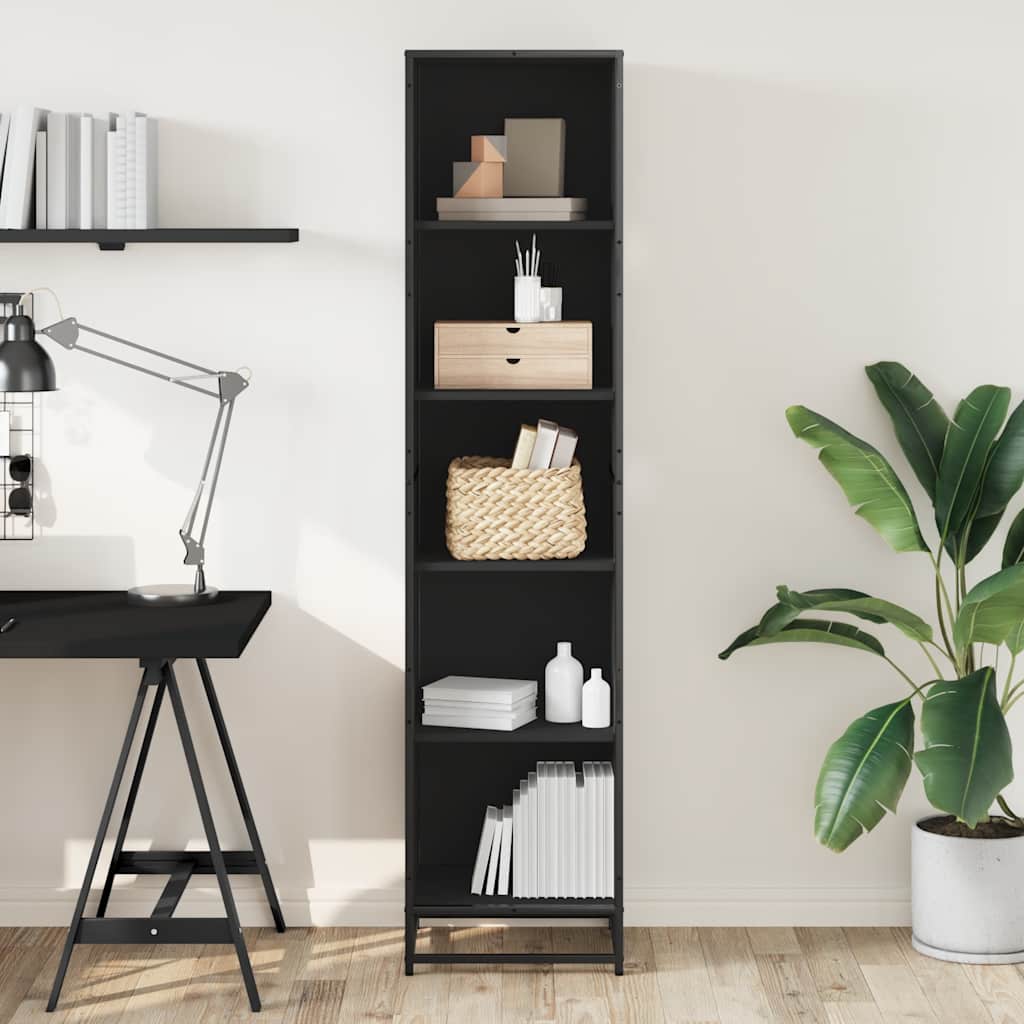 vidaXL Book Cabinet Black 40x35x170.5 cm Engineered Wood