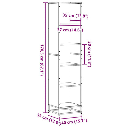 vidaXL Book Cabinet Sonoma Oak 40x35x170.5 cm Engineered Wood
