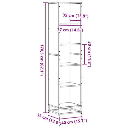 vidaXL Book Cabinet Grey Sonoma 40x35x170.5 cm Engineered Wood