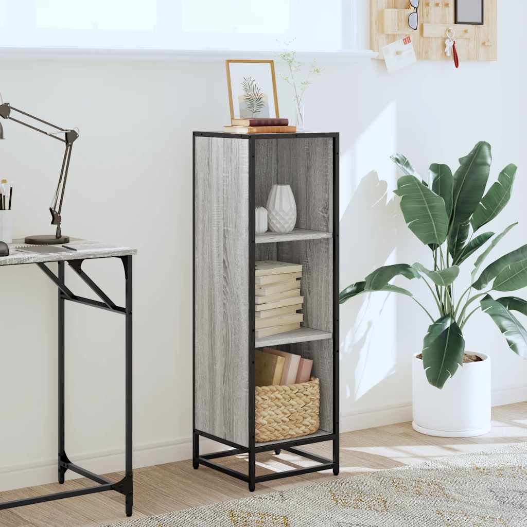 vidaXL Book Cabinet Grey Sonoma 33.5x33x107.5 cm Engineered Wood