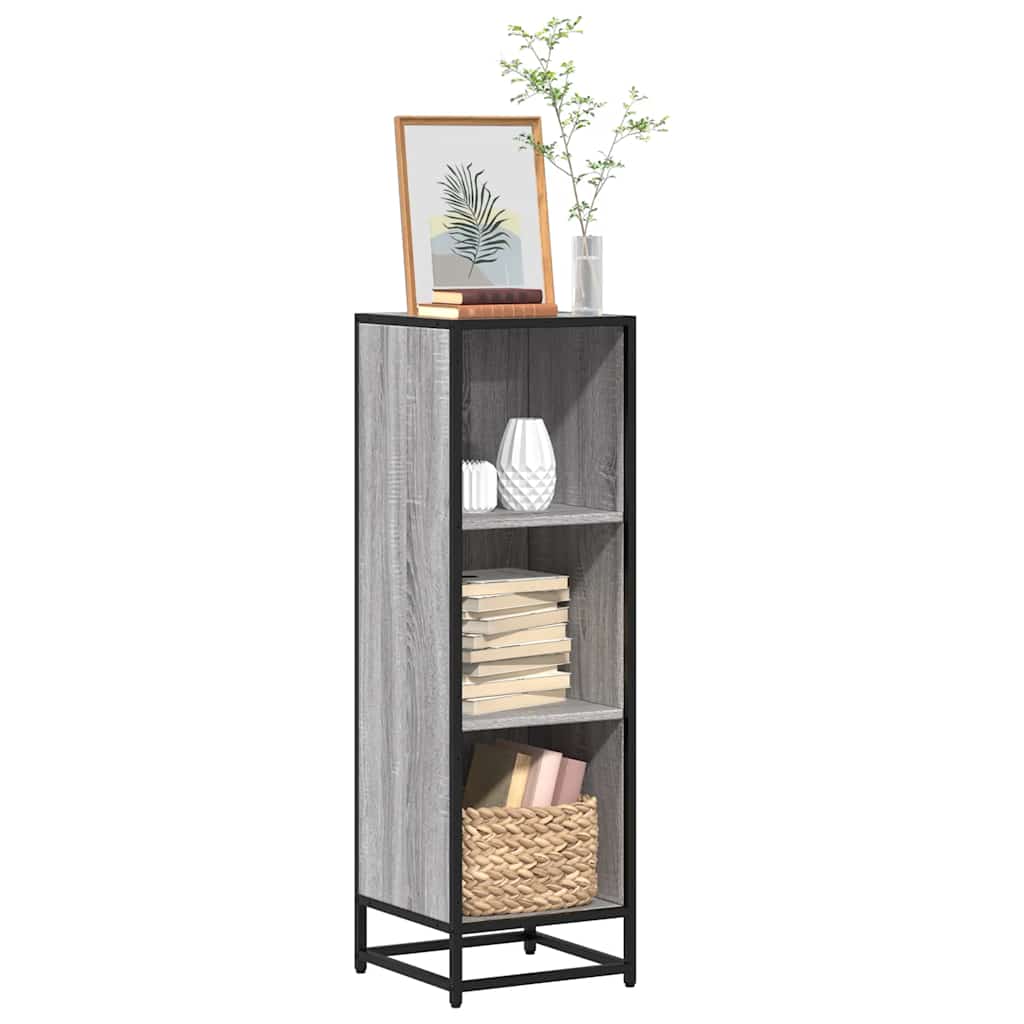 vidaXL Book Cabinet Grey Sonoma 33.5x33x107.5 cm Engineered Wood