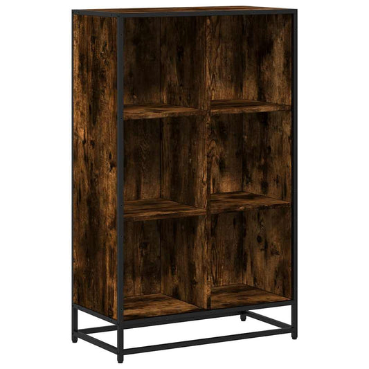 vidaXL Book Cabinet Smoked Oak 65.5x33x107.5 cm Engineered Wood