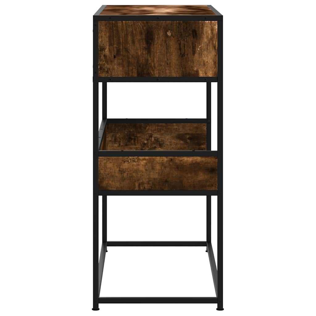 vidaXL Console Table Smoked Oak 90x35x80 cm Engineered Wood