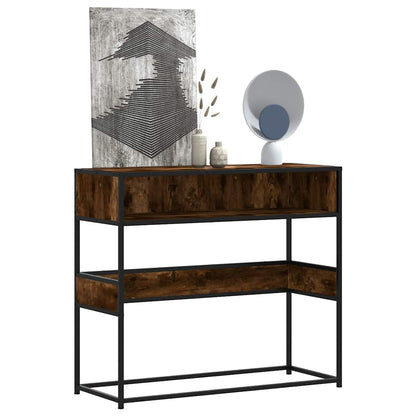 vidaXL Console Table Smoked Oak 90x35x80 cm Engineered Wood