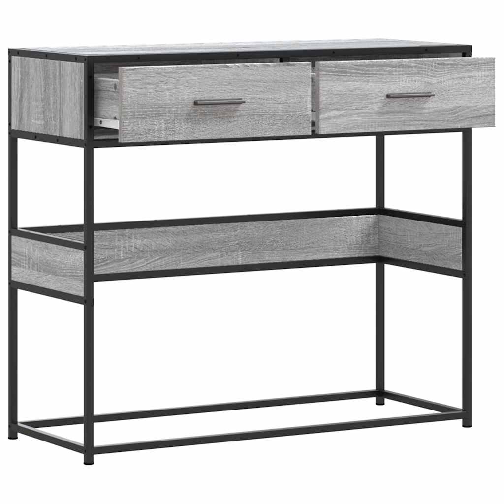 vidaXL Console Table Grey Sonoma 90x35x80 cm Engineered Wood