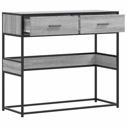 vidaXL Console Table Grey Sonoma 90x35x80 cm Engineered Wood