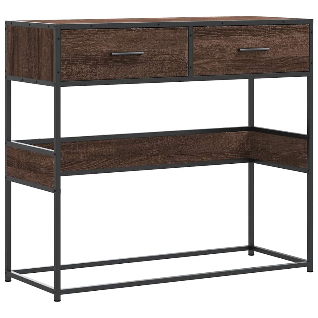vidaXL Console Table Brown Oak 90x35x80 cm Engineered Wood