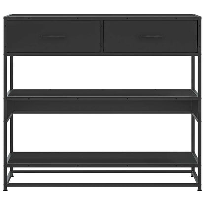 vidaXL Console Table Black 90x35x80 cm Engineered Wood
